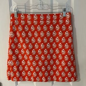 J. Crew Orange and White Block Print Skirt Size 4